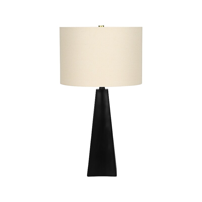 Monarch Specialties Inc. Incandescent Table Lamp, Matte Black/Beige (I 9726) image 1