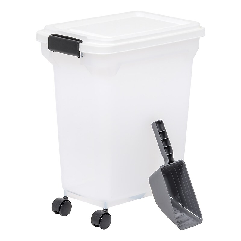 Iris 28 Quart Storage Container with Lid, Plastic, White (585099) image 1