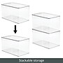 iDESIGN Stackable Plastic Storage Bin, 7" x 12.75"x 7.25", Clear, 4/Pack (29201M4)~#|#~AB20A9AA-2579-490F-9BABFAE367F5C32B_sc7
