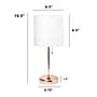 Creekwood Home Oslo 19.5" LED Table Lamp with USB Port, Rose Gold/White Shade (CWT-2013-RG-LB)~#|#~AB215CA3-116F-4A37-BB5BF817F63B2E63_sc7