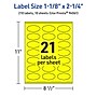 Avery Oval Scalloped Laser/Inkjet Multipurpose Labels, 1-1/8" x 2-1/4", Neon Yellow (210/Pack)~#|#~AB22740F-76B2-4E2B-81D7CDD3A43A7E20_sc7