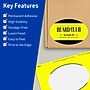 Avery Oval Laser/Inkjet Multipurpose Labels, 4" x 6", Neon Yellow (40/Pack)~#|#~AB26D5A1-3649-4C4B-A9E7FDED7D89F7AD_sc7