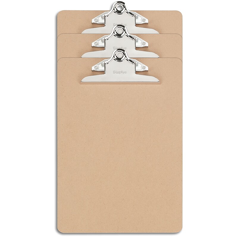 Staples® Hardboard Clipboard, Letter Size, Natural Brown, 3/Pack (ST44291-CC) image 1