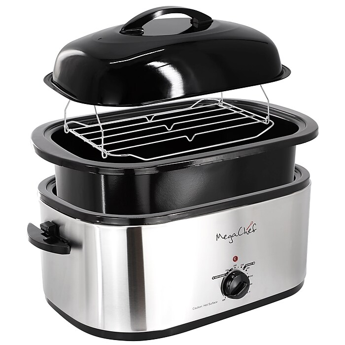 MegaChef 22 Qt Electric Roaster Oven, Silver (935121971M) | Staples