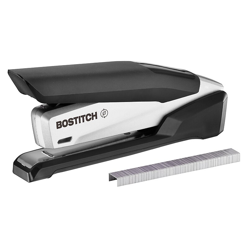 Bostitch InPower+28 Reduced-Effort Desktop Stapler, 28-Sheet Capacity, Staples Included, Black/Silver (ACF1110) image 1
