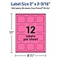 Avery Laser/Inkjet Arched Square Multipurpose Labels, 2" x 2-3/16", Bright Pink, 960/Box (94124)~#|#~AB2B00FC-7F46-42CB-99E0415ED0BB9B0F_sc7