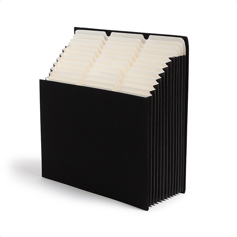 Smead Stadium 50% Recycled Heavy Duty Reinforced Fabric Accordion File, 12 Pocket, Letter, Charcoal (70227) image 1
