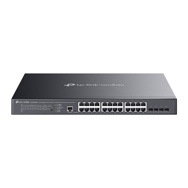 TP-Link Omada 24-Port Gigabit PoE Managed Switch, 10Gbps, Black (SG3428XMPPO) image 1