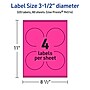 Avery Laser/Inkjet Round Multipurpose Labels, 3.5" Dia., Neon Magenta, 320/Box (94514)~#|#~AB371C39-CF67-4E79-8D2AAA0FDFDD1306_sc7