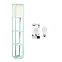 Creekwood Home Classix 62.5" 3-Tier Storage and Display LED Floor Lamp, with Feit LED Bulb, Aqua (CWF-3007-AU-LB)~#|#~AB37AEC5-C574-4727-A5DC8B948DDC2D1E_sc7