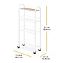 Whitmor 4-Shelf Metal Mobile Kitchen Cart with Lockable Wheels, White (6766-16327)~#|#~AB3EE89F-9B9A-4B10-8C1DC938EE32A494_sc7