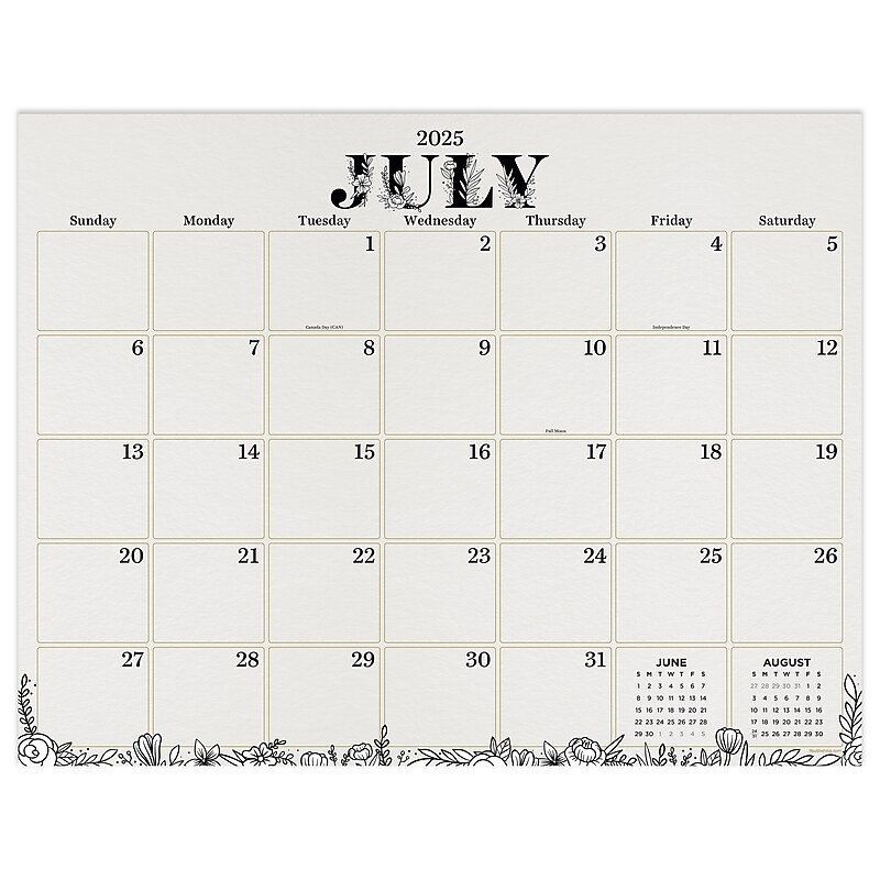 2025-2026 TF Publishing Floral 22" x 17" Academic Monthly Desk Pad Calendar, Multicolored (AY26-8202) image 1