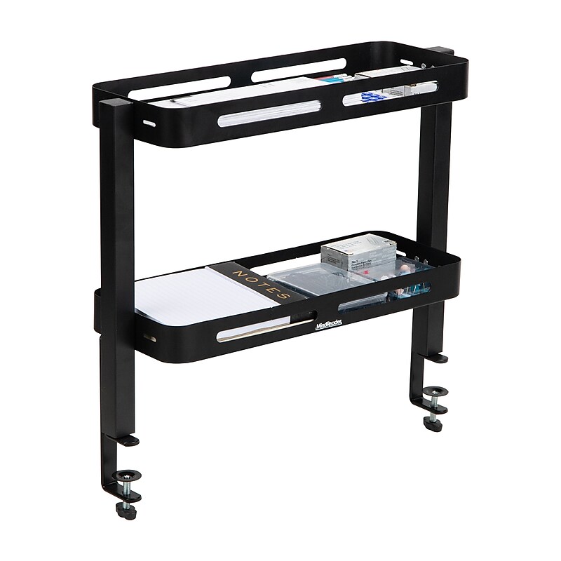 Mind Reader Clamp-On Metal Desk Shelf, Black (DESX2T-BLK) image 1