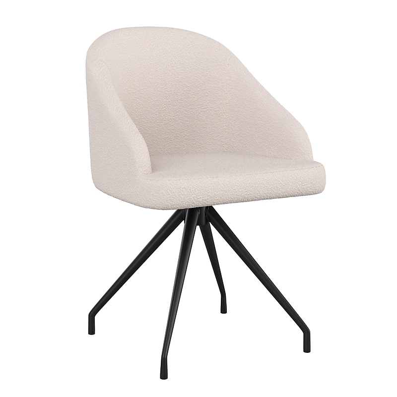 Martha Stewart Sora Velvet Swivel Task Chair, White/Oil Rubbed Bronze (CH222119WHBK) image 1