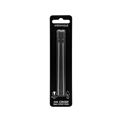 Merangue Fits Cross Ballpoint Pen Refill, Fine Point, Black Ink, 2/Pack