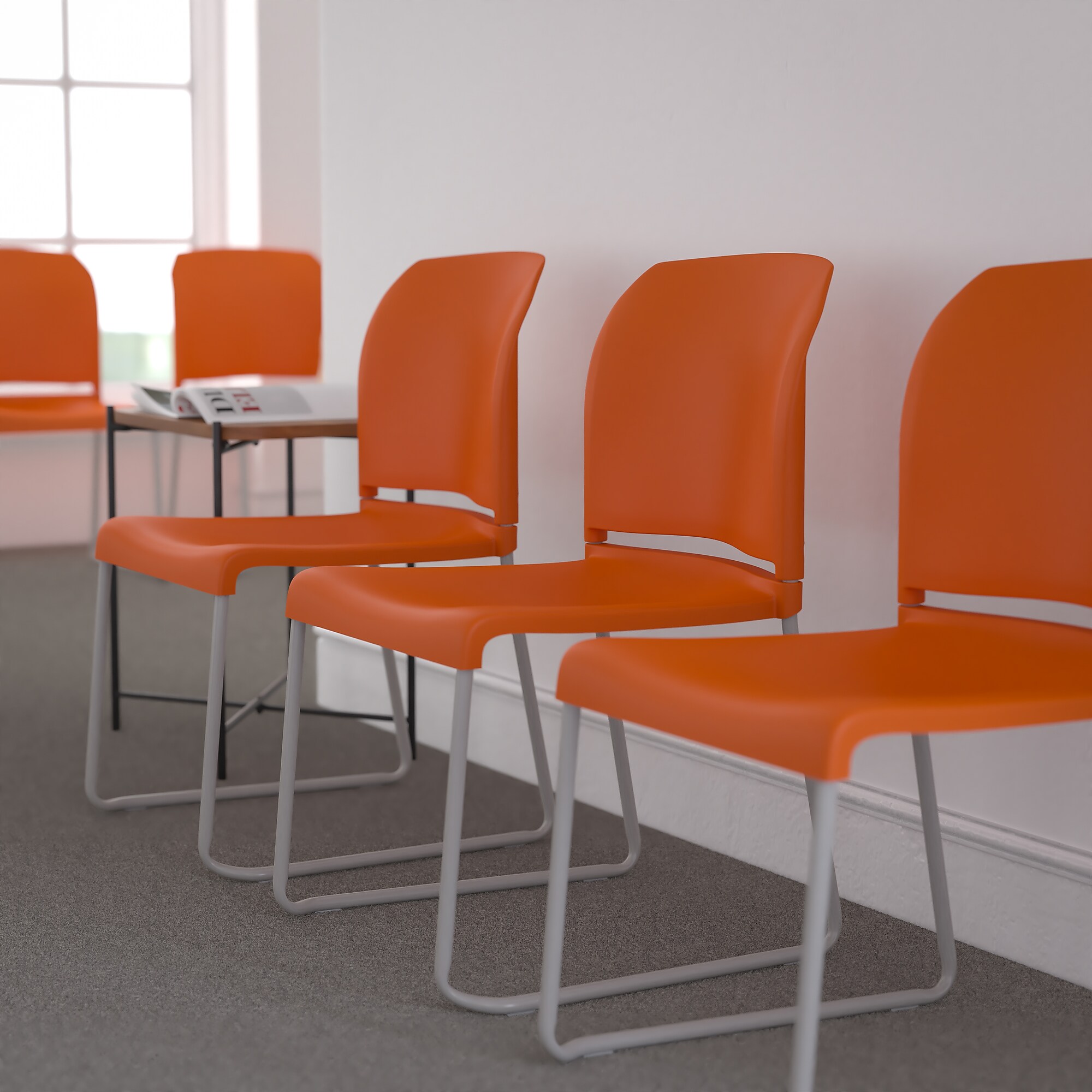 Flash Furniture HERCULES Series Plastic Contoured Stacking Chair, Orange/Gray (RUT238AOR) Sansujyuku sansujyuku.com