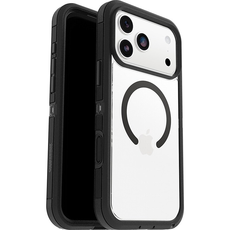 OtterBox Defender Series Pro XT MagSafe Case for iPhone 17 Pro Max, Shock Absorbing, Dark Side (Clear/Black) (77-98536) image 1