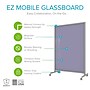 Ghent EZ Magnetic Glass Mobile Dry-Erase Whiteboard, Aluminum Frame, 75"H x 62"W, Grape (EZ1MA7562GP)~#|#~AB5B8B2B-9953-4E62-B65699FD79194D3A_sc7