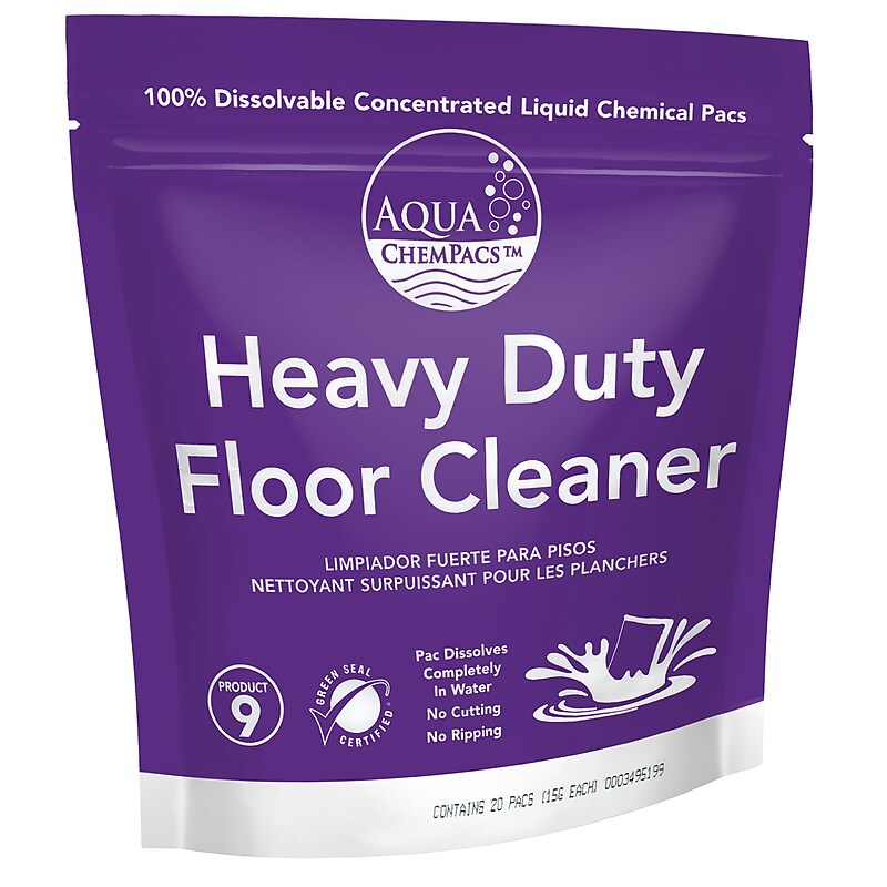 Aqua Chempacs Heavy Duty Floor Cleaner, Lavender Scent, 20 Pacs/Bag (9320953) image 1