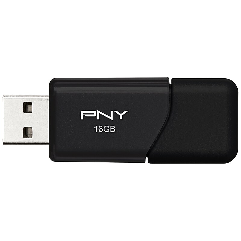 PNY Attaché 3 16GB USB 2.0 Type A Flash Drive, Black (P-FD16GATT3-BG) image 1