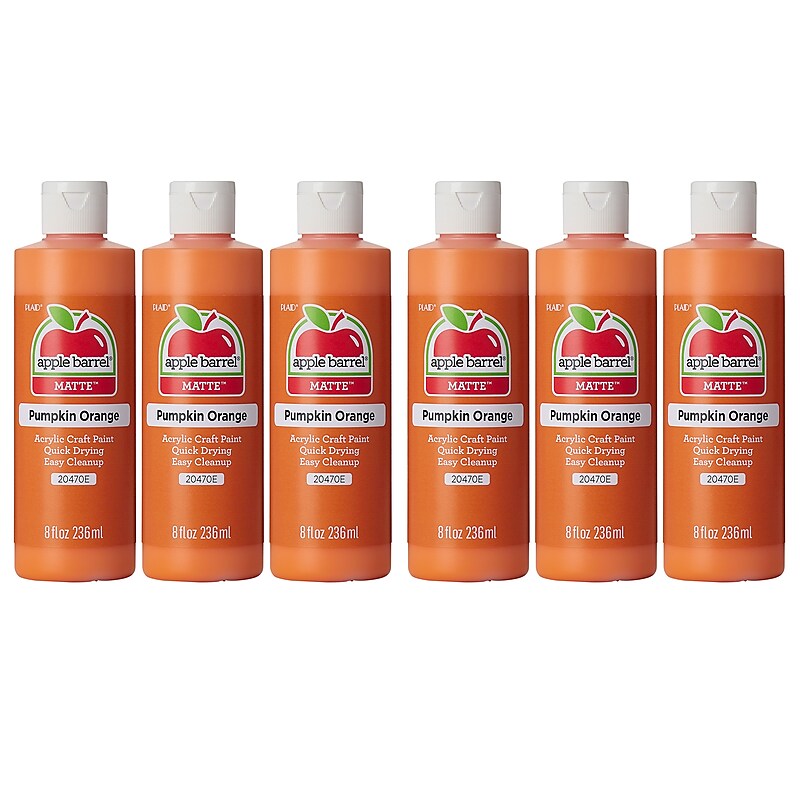Apple Barrel Acrylic Paint Matte, 8oz., Pumpkin Orange, 6/Pack (APP20470E-6) image 1