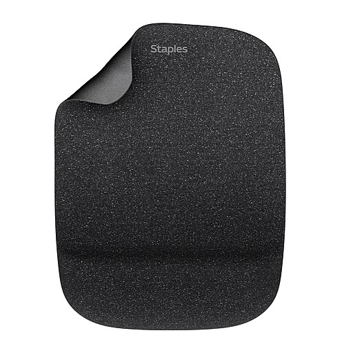 Staples TECH Gel Non-Skid Mouse Pad/Wrist Rest Combo, Black (79054