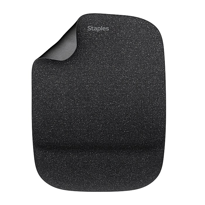 Staples TECH Gel Non-Skid Mouse Pad/Wrist Rest Combo, Black (79054