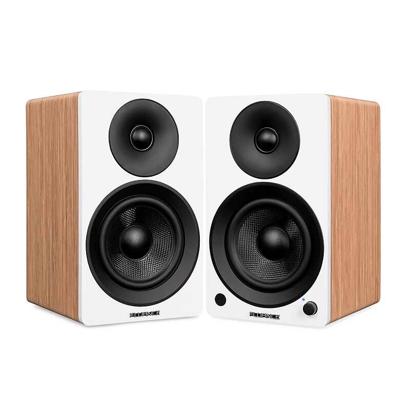 Fluance Ai41 2-Way 2.0 Stereo Bluetooth Bookshelf Speakers with 5" Drivers, 90W Amplifier for Turntable, Bamboo Veneer (AI41W) image 1