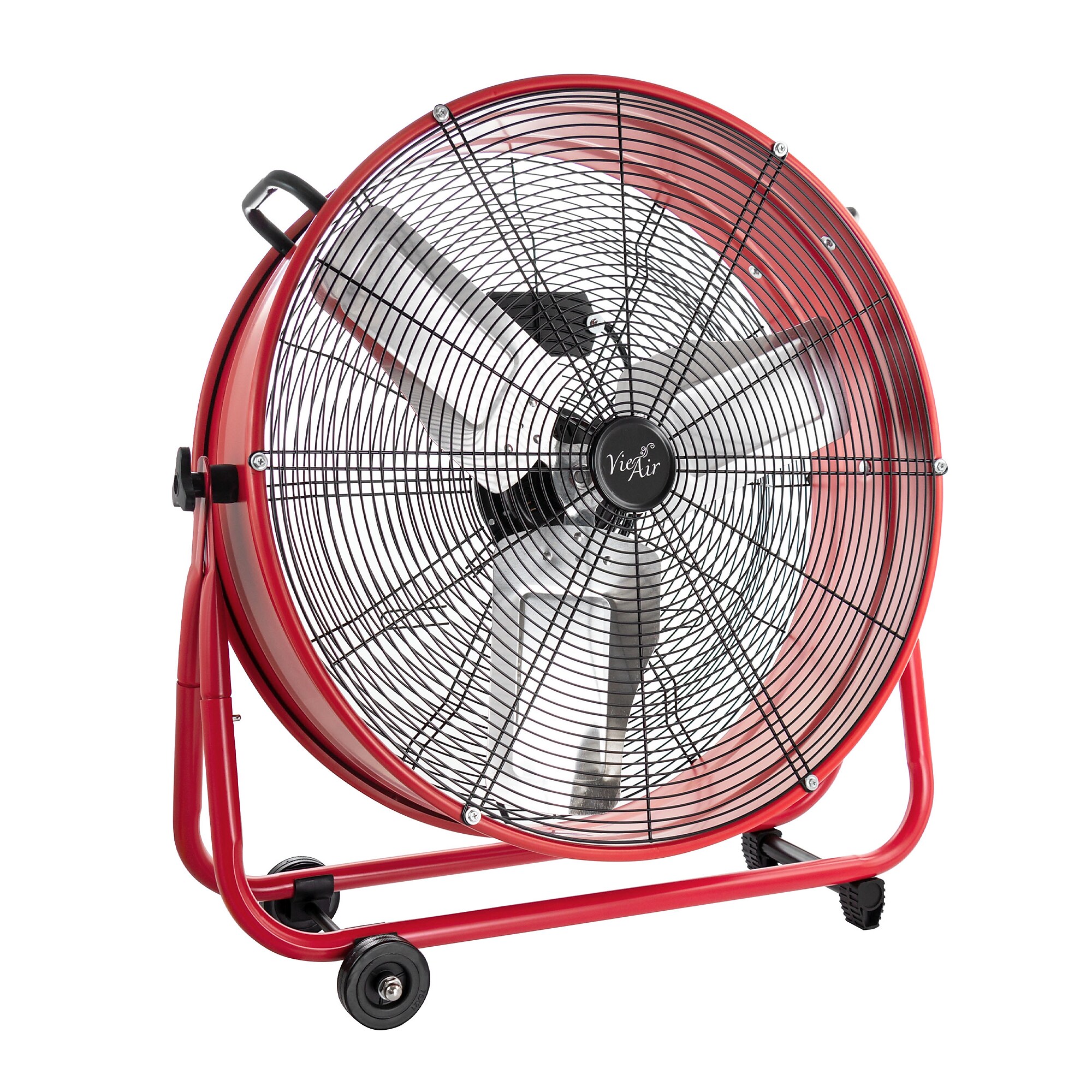 Vie Air 24″ Commercial Floor Drum Fan, 3 Speed, Red (937115045M) Simolary simolary.com