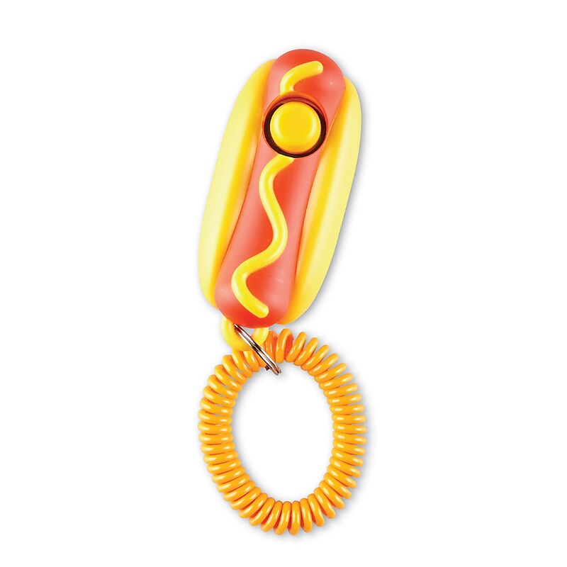 Brightkins Smarty Pooch Hot Dog Training Clicker with Wrist Strap image 1