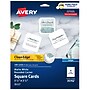 Avery Clean EdgeBusiness Cards, 2.5" x 2.5", White, 9 Cards/Sheet, 180 Cards/Pack (35702)~#|#~AB7DCE2B-0518-4FEE-943BEC448B817D58_sc7