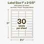 Avery Hemp Rectangle Laser/Inkjet Multipurpose Labels, 1" x 2-5/8", Off-White (2400/Box)~#|#~AB845628-AA44-4085-83CCCC85BADAD613_sc7