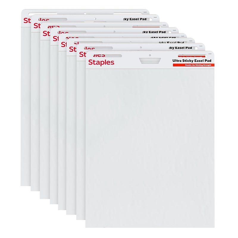Staples Ultra Sticky Easel Pad, 25" x 30", 30 Sheets/Pad, 8 Pads/Pack (ST62838) image 1