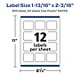 Avery Laser/Inkjet Rectangle Waterproof Multipurpose Labels, 2.1875"  x 1.8125", White, 600/Box (94233)~#|#~AB8710CE-C947-464A-9A70A5BD4D8A91E8_sc7