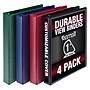 Samsill Durable 1" View Binders, D-Ring, Made in USA, Black, Blue, Red, Green, 4/Pack (MP46409)~#|#~AB874088-8002-4348-BE4BFE5F72A3C5C7_sc7