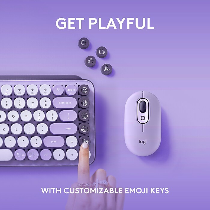 Logitech POP Keys Wireless Mechanical Keyboard, Cosmos (920-011233