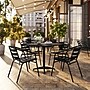 Flash Furniture Lila Indoor-Outdoor Table Set with 4 Slat Back Chairs, 31.5'' Square Black (THAL32SQ017BK4)~#|#~AB8D7438-D7D6-4DAE-A00E0DD72BC0837F_sc7