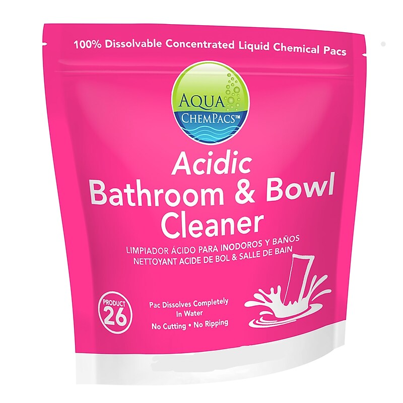 Aqua Chempacs Acidic Bathroom & Bowl Cleaner, Fresh Lavendar Scent, 20 Pacs/Bag (9320888) image 1