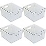 Azar Small Plastic Storage Bin with Handles, 5.12" x 7.75"x 6.25", Clear, 4/Pack (556742-4PK)~#|#~AB9C74D1-BF74-4A6A-9FE6C6F2AC1532E8_sc7