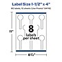 Avery Laser/Inkjet Decorative Edge Waterproof Multipurpose Labels, 4"  x 1.5", White, 80/Pack (94116)~#|#~AB9CC134-2E5D-4324-90260219847C3305_sc7