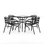 Flash Furniture Lila 31.5'' Square Table with 4 Slat Stack Chairs, Black (TLH0732SQ017CB4)~#|#~AB9D188B-6A4C-4EBC-B0C465431C9900BD_sc7