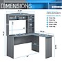 Techni Mobili 47" Modern L-Shaped Desk with Hutch, Gray (RTA-8410-GRY)~#|#~AB9FDBC8-F847-4B31-A517915825B6EE27_sc7