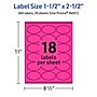 Avery Laser/Inkjet Oval Multipurpose Labels, 1.5" x 2.5", Neon Magenta, 360/Pack (94051)~#|#~ABA03A70-47B2-4A0A-A5DAB45679B403DC_sc7
