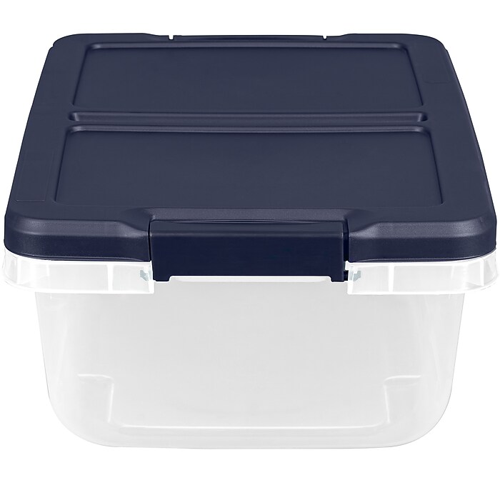 Home Logic 15 Qt. Latch Lid Storage Bins, Clear/White, 8/Pack