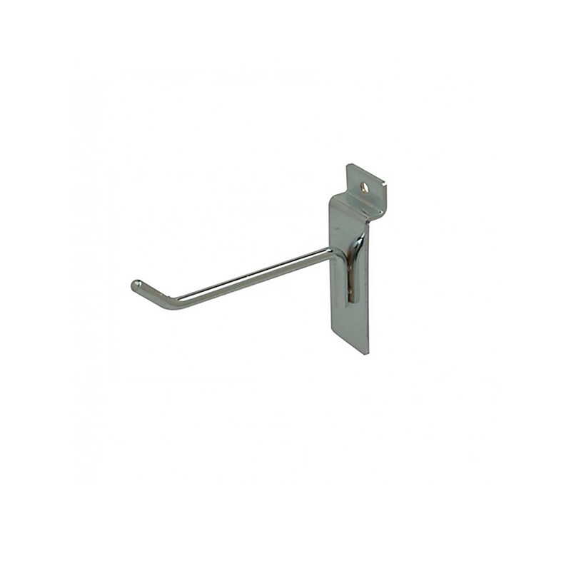 Nahanco 4" Wire Thin Line Slatwall Hook, Chrome, 12/Pack (XT4) image 1