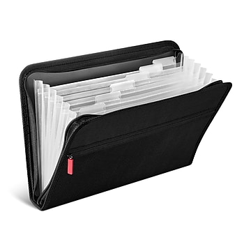 Staples Plastic Accordion File, 7-Pocket, Letter Size, Black