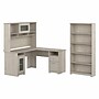 Bush Furniture Cabot 60" L-Shaped Desk with Hutch and 5-Shelf Bookcase, Linen White Oak (CAB011LW)~#|#~ABAF0BC2-D07A-4B9A-8C0244B7C0C7FD7C_sc7