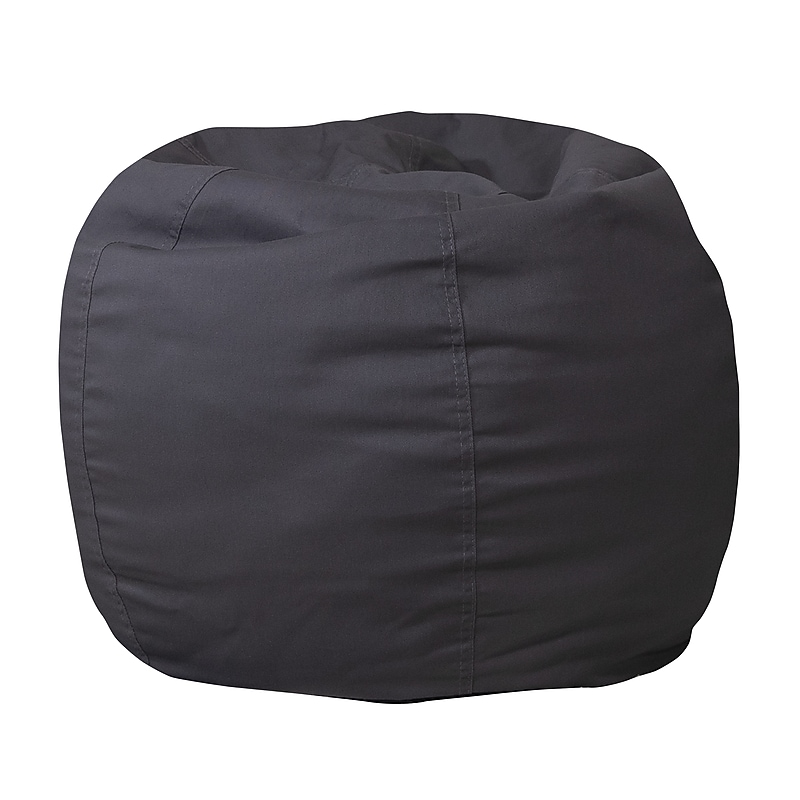 Flash Furniture Dillon Cotton Small Refillable Bean Bag Chair, Solid Gray (DGBEANSMSLDGY) image 1