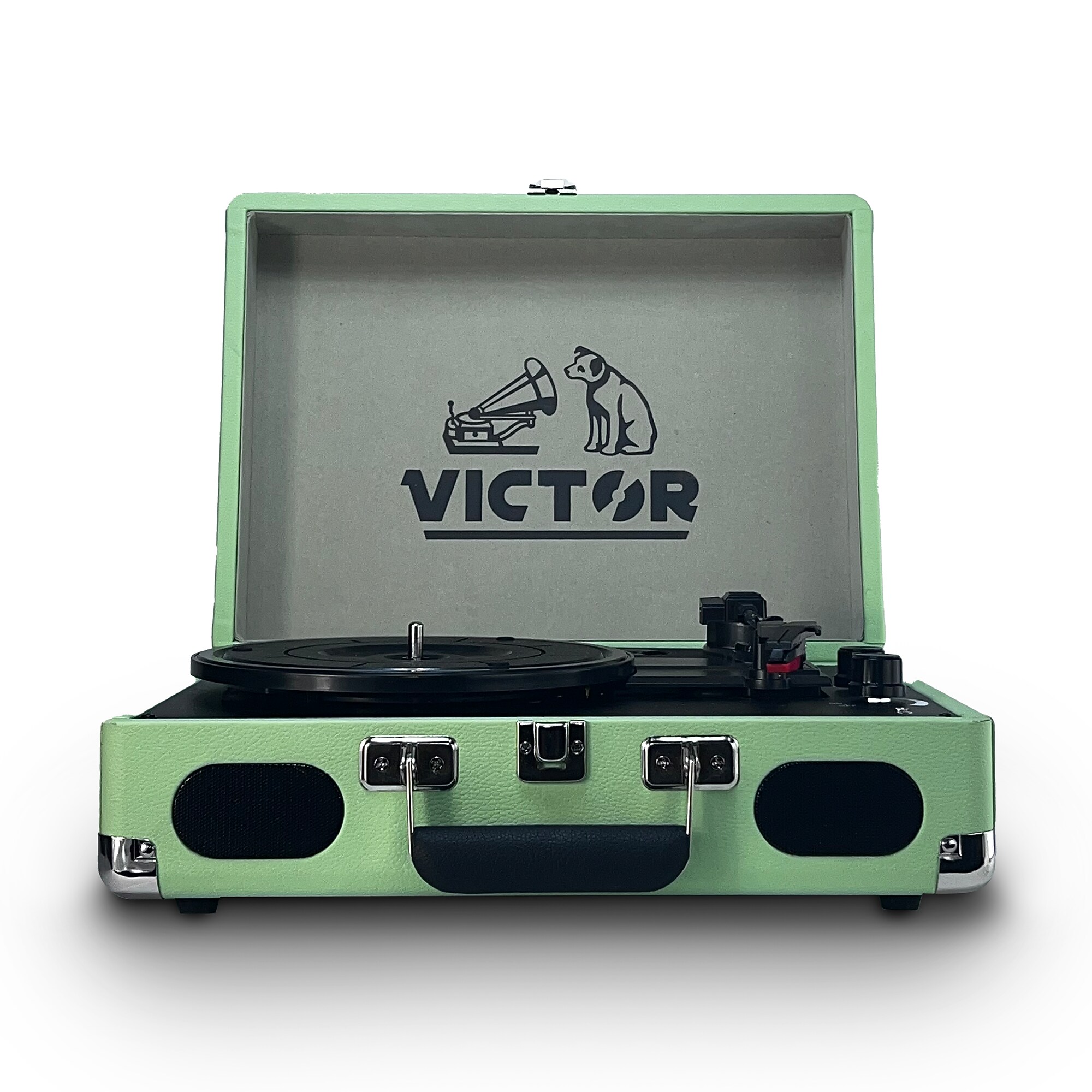 Victor Metro Plus Bluetooth Suitcase Turntable 3-Speed Vinyl Record Player with Speakers, Mint (VSRP-850B-MT) Simolary simolary.com