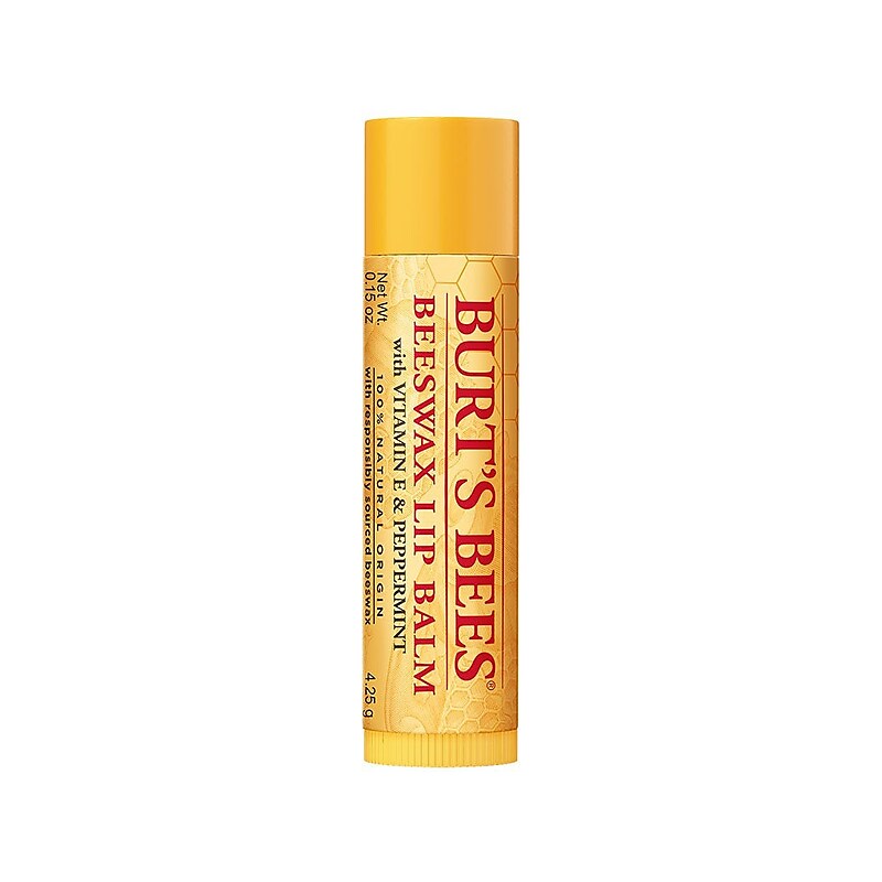 Burt's Bees Original Moisturizing Beeswax Lip Balm with Vitamin E and Peppermint, 0.15 oz. Tube image 1